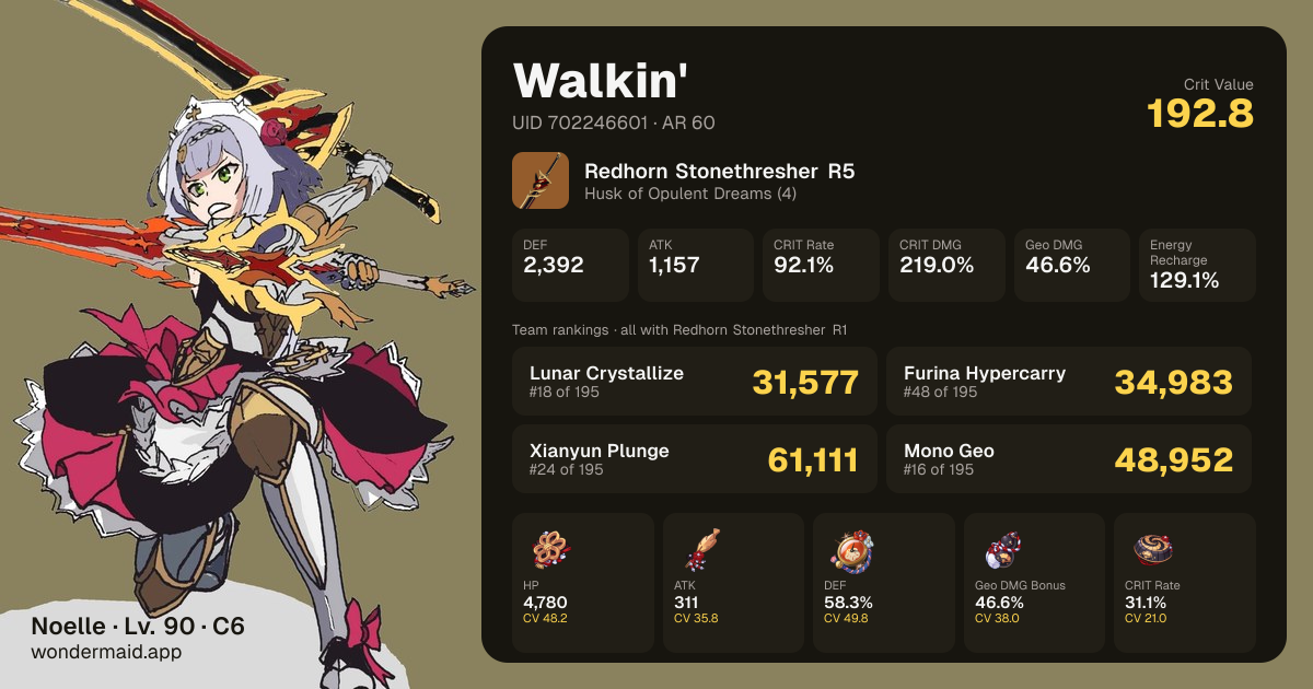 Walkin''s Noelle build card
